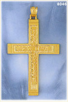 large classic 14k gold nugget cross pendant