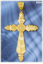14k gold xlarge ornate cross pendant