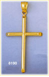 14K Gold Polished Cross Pendant