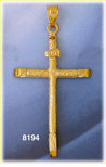 14K Gold INRI Cross Pendant