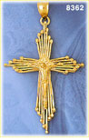 14K Gold Radiating Crucifix w/Body Of Christ Pendant