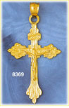 14K Gold Crucifix w/Christ's Body Pendant