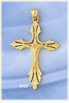14K Gold Diamond Cut Crucifix w/Body Of Christ Pendant