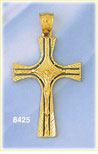 14K Gold Maltese Cross w/Body Of Christ Crucifix Pendant
