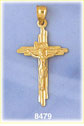 14K Gold Crucifix INRI Jesus On The Cross Charm