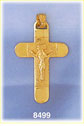 14K Gold Jesus On Crucifix w/Rounded Tips Charm