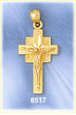 14K Gold Square Crucifix w/Jesus Charm