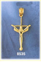Slender 14K Gold Crucifix Charm w/Body Of Jesus