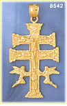 14K Gold Cara Vaca Crucifix Pendant