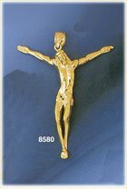 14K Gold Body Of Jesus Shaped Into A Crucifix Pendant