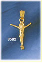 14K Gold Crucifix Charm w/The Body Of Jesus As Cross