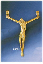 14K Gold Body Of Jesus Crucifix Pendant w/Two Bales