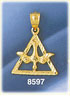 14K Gold Holy Spirit Dove & Holy Trinity Triangle Pendant