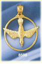 14K Gold Dove Encircled Holy Spirit Medallion
