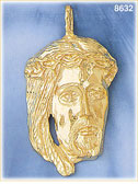 14K Gold Jesus Christ Suffering w/Crown Of Thorns Pendant