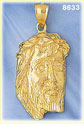 14K Gold Jesus Of Nazareth Wearing Crown of Thorns Pendant