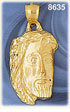 14K Gold Jesus Christ Wearing Crown Of Thorns During Crucifixion Face Pendant