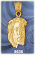 14K Gold Jesus Christ During Crucifixion w/Crown Of Thorns Face Pendant