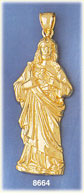 14K Gold Jesus Christ Statue Revealing His Undying Love Pendant
