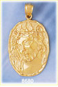 Image of Jesus Christ's Face 14K Gold Medallion