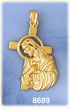 14K Gold Jesus Christ Depicted In Front Of Crucifix Charm