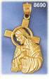 14K Gold Jesus Christ In Front Of Crucifix Pendant