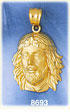 14K Gold Head Of Jesus Christ Holy One w/Crown Of Thorns Pendant