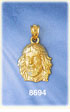 14K Gold Jesus Christ The Messiah w/Crown Of Thorns Charm
