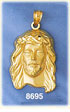 14K Gold Head Of Jesus Christ Adorned With Crown Of Thorns Pendant