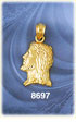 14K Gold Profile Of Jesus Christ's Head w/Crown Of Thorns Charm