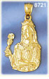 14K Gold Virgin Mary Mother Of Jesus Pendant