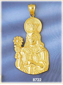 14K Gold Virgin Mary Mother Of Christ Pendant