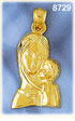 14K Gold Polished Baby Jesus With Mother Mary Pendant