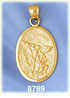 14K Gold Saint Michael The Archangel Medallion