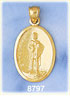14K Gold Saint Florian Medallion