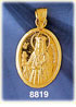 14K Gold Saint Barbara Medallion
