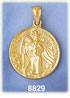 14K Gold St Christopher Carrying Jesus Medallion