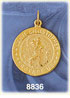 14K Gold Saint Christopher & Baby Jesus Medallion Inscribed w/Saint Christopher Protect Us