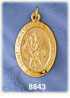 14K Gold Oval Saint Christopher Protect Us Medallion