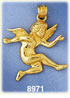 14K Gold Angel Leaping Through The Air Pendant