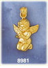 14K Gold Little Angel Praying While Kneeling Charm