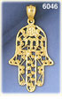14k gold jewish hamsa hand pendant