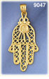 14k gold hamsa hand protection pendant
