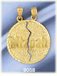 14k gold diamond cut breakaway mizpah medallion