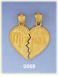 genesis 31:49 breakaway 14k gold mizpah heart pendant