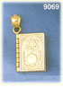 14k gold 3d bible charm that opens with ten commandments