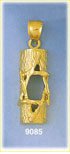 14K Gold Jewish Inscribed Mezuzah Pendant