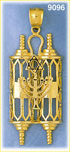 14k gold torah with menorah & star of david pendant