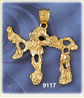14K Gold Elaborate Hebrew Jewish Chai Life Pendant