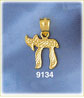 14K Gold Jewish Chai Charm